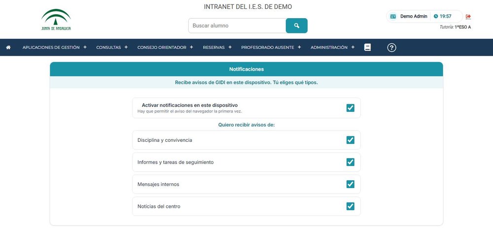 Ajustes de notificaciones